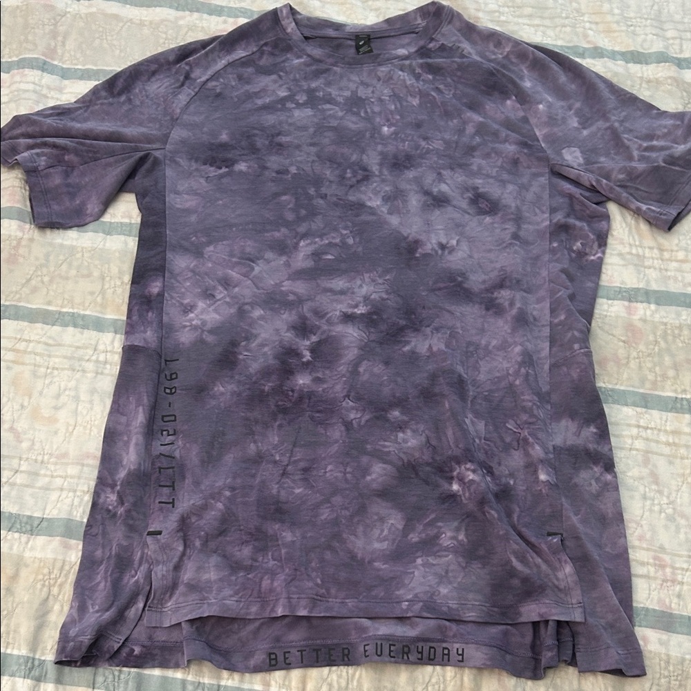 Lululemon Men's Purple Tie-Dye Shirt